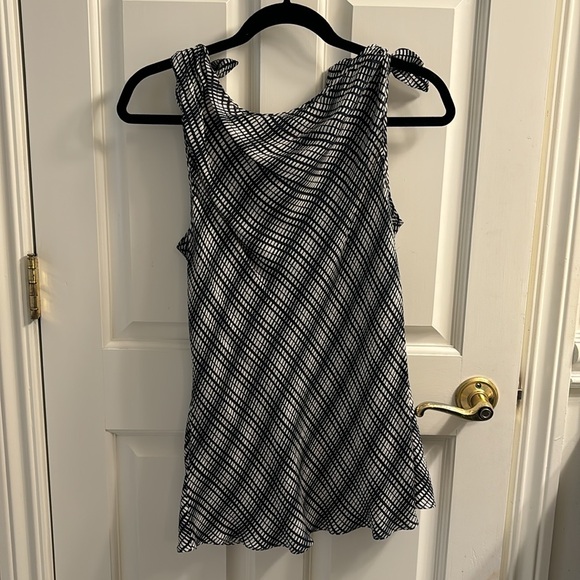 Tory Burch silk blue and white blouse tank - Picture 2 of 4